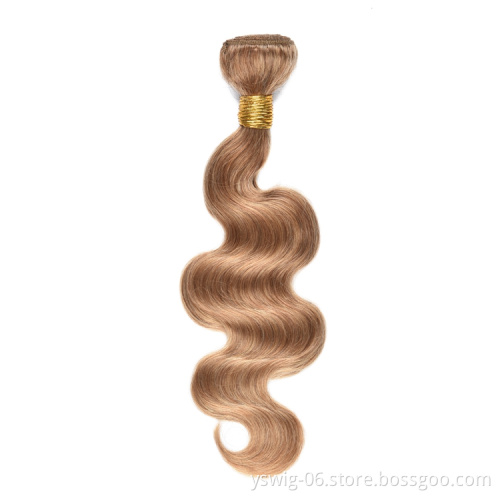 In Stock Double Weave Cambodian Human Hair 27# Colored Body Wave Bundles Vendors Remy Human Hair Extension Products